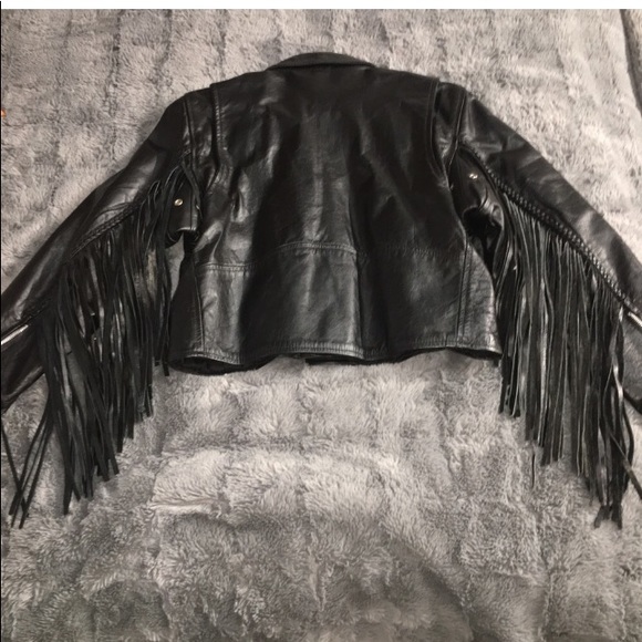 VINTAGE Genuine Leather Motorcycle Jacket Black Echtes Leder Womens Medium - Picture 3 of 16